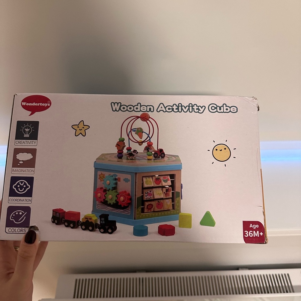 Wooden Activity Cube - Multicolor